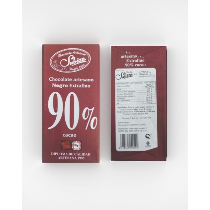 CHOCOLATE TABLETA 90%